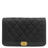シャネル CHANEL ボーイシャネル ブラック キャビアスキン チェーンウォレット ヴィンテージ金具 黒 チェーンショルダー