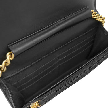 シャネル CHANEL ボーイシャネル ブラック キャビアスキン チェーンウォレット ヴィンテージ金具 黒 チェーンショルダー
