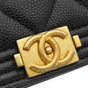 シャネル CHANEL ボーイシャネル ブラック キャビアスキン チェーンウォレット ヴィンテージ金具 黒 チェーンショルダー