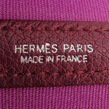 エルメス HERMES ガーデンパーティーTPM 30 ルージュアンペリアル トワルオフィシエ ブッフル トートバッグ シルバー金具 赤