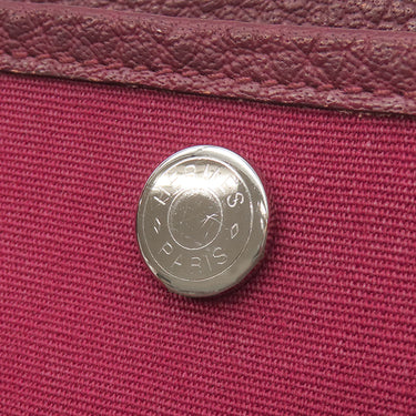 エルメス HERMES ガーデンパーティーTPM 30 ルージュアンペリアル トワルオフィシエ ブッフル トートバッグ シルバー金具 赤