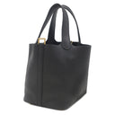 エルメス HERMES ピコタンロック 18 PM ブラック トリヨンクレマンス ハンドバッグ ゴールド金具 黒