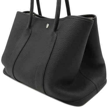 エルメス HERMES ガーデンパーティー PM 36 ブラック ネゴンダ トートバッグ シルバー金具 黒 オールレザー 2025年製