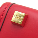 フェンディ FENDI サンシャイン ショッパー ミニ 8BS051 レッド×アイボリー レザー 2WAYバッグ ゴールド金具 ロゴ ショルダー ミニトート