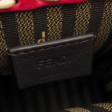 フェンディ FENDI サンシャイン ショッパー ミニ 8BS051 レッド×アイボリー レザー 2WAYバッグ ゴールド金具 ロゴ ショルダー ミニトート