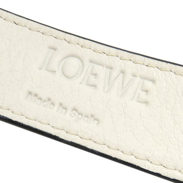 ロエベ LOEWE バスケットバッグ スモール ナチュラル×ホワイト ラフィア カーフ ハンドバッグ シルバー金具 白 アナグラム かごバッグ