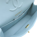 シャネル CHANEL マトラッセ23 ダブルフラップ A01113 ライトブルー キャビアスキン ショルダーバッグ ゴールド金具 チェーンショルダー