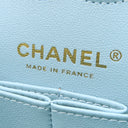 シャネル CHANEL マトラッセ23 ダブルフラップ A01113 ライトブルー キャビアスキン ショルダーバッグ ゴールド金具 チェーンショルダー