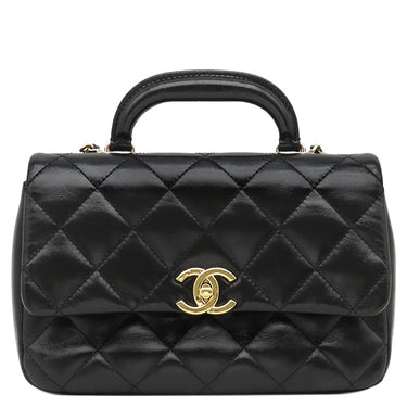 シャネル CHANEL マトラッセ 24 トップハンドル AS4544 ブラック レザー 2WAYバッグ ゴールド金具 黒 ハンドバッグ