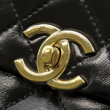 シャネル CHANEL マトラッセ 24 トップハンドル AS4544 ブラック レザー 2WAYバッグ ゴールド金具 黒 ハンドバッグ