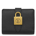 ルイヴィトン LOUIS VUITTON ポルトフォイユ ロウキー コンパクト M12408 ノワール レザー 三つ折り財布 マットゴールド金具 パドロックモチーフ 小銭入れ