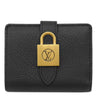 ルイヴィトン LOUIS VUITTON ポルトフォイユ ロウキー コンパクト M12408 ノワール レザー 三つ折り財布 マットゴールド金具 パドロックモチーフ 小銭入れ