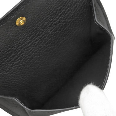 ルイヴィトン LOUIS VUITTON ポルトフォイユ ロウキー コンパクト M12408 ノワール レザー 三つ折り財布 マットゴールド金具 パドロックモチーフ 小銭入れ
