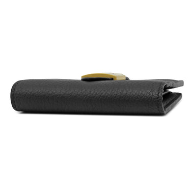 ルイヴィトン LOUIS VUITTON ポルトフォイユ ロウキー コンパクト M12408 ノワール レザー 三つ折り財布 マットゴールド金具 パドロックモチーフ 小銭入れ