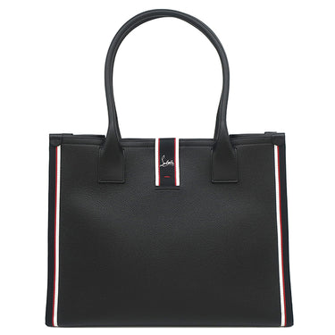 クリスチャンルブタン Christian Louboutin ナストロルビ トート 1245125 ブラック×レッド×ホワイト レザー トートバッグ シルバー金具 黒 赤 白 グログランリボン