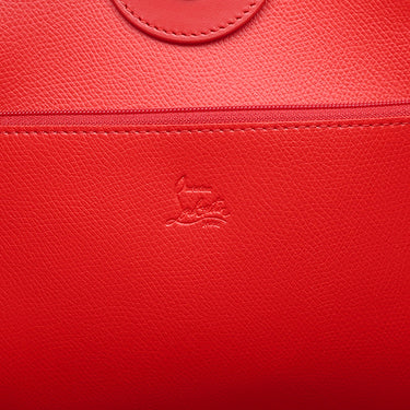 クリスチャンルブタン Christian Louboutin ナストロルビ トート 1245125 ブラック×レッド×ホワイト レザー トートバッグ シルバー金具 黒 赤 白 グログランリボン