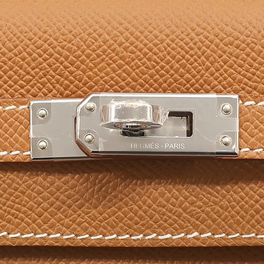 エルメス HERMES ケリー25 外縫い ゴールド ヴォーエプソン 2WAYバッグ シルバー金具 新品 未使用 茶 2026年製