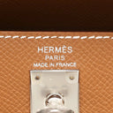 エルメス HERMES ケリー25 外縫い ゴールド ヴォーエプソン 2WAYバッグ シルバー金具 新品 未使用 茶 2026年製