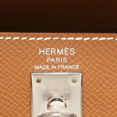 エルメス HERMES ケリー25 外縫い ゴールド ヴォーエプソン 2WAYバッグ シルバー金具 新品 未使用 茶 2026年製