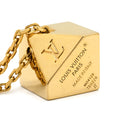 ルイヴィトン LOUIS VUITTON LV キューブ M04129 ゴールド GP ラインストーン ネックレス LVサークル ラインストーン