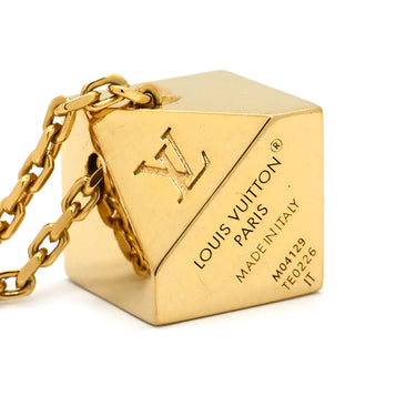 ルイヴィトン LOUIS VUITTON LV キューブ M04129 ゴールド GP ラインストーン ネックレス LVサークル ラインストーン