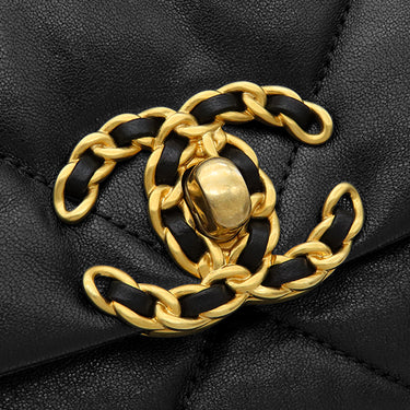 シャネル CHANEL シャネル 19 チェーンショルダー AS1160 ブラック ラムスキン ショルダーバッグ ゴールド金具 黒 ココマーク