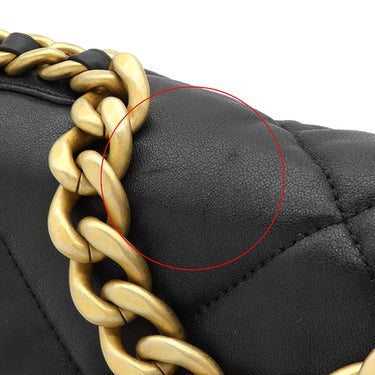 シャネル CHANEL シャネル 19 チェーンショルダー AS1160 ブラック ラムスキン ショルダーバッグ ゴールド金具 黒 ココマーク
