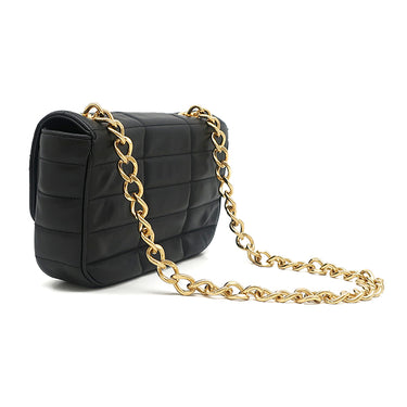 セリーヌ CELINE マトラッセ モノクローム 111273EYD.38NO ブラック レザー ショルダーバッグ ゴールド金具 黒 ロゴ チェーンショルダー チェーンバッグ