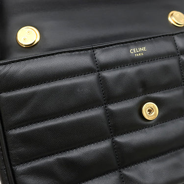 セリーヌ CELINE マトラッセ モノクローム 111273EYD.38NO ブラック レザー ショルダーバッグ ゴールド金具 黒 ロゴ チェーンショルダー チェーンバッグ