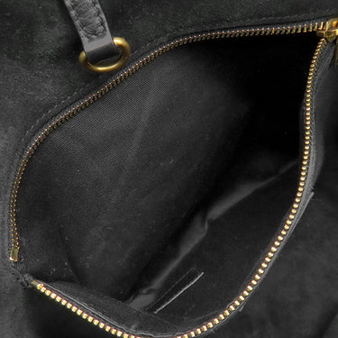 サンローラン SAINT LAURENT Y ホーボー 833160 ブラック レザー トートバッグ ゴールド金具 黒 Yバッグ トート