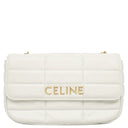 セリーヌ CELINE マトラッセ モノクローム 111273EYD.01HT ホワイト レザー ショルダーバッグ ゴールド金具 白 ロゴ チェーンショルダー チェーンバッグ