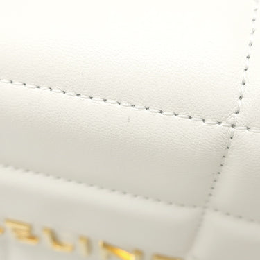 セリーヌ CELINE マトラッセ モノクローム 111273EYD.01HT ホワイト レザー ショルダーバッグ ゴールド金具 白 ロゴ チェーンショルダー チェーンバッグ