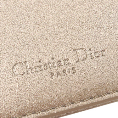 クリスチャン・ディオール Christian Dior レディ ディオール ロータスウォレット ゴールド カーフ 三つ折り財布 ゴールド金具 カナ―ジュ Lotus 小銭入れ