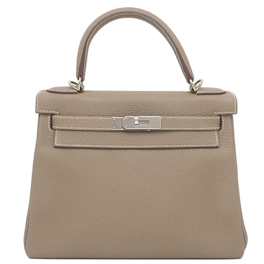 エルメス HERMES ケリー28 内縫い エトゥープ トゴ 2WAYバッグ シルバー金具 グレージュ ハンドバッグ ショルダー