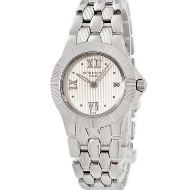 腕時計 パテックフィリップ PATEK PHILIPPE ネプチューン 4880/1A-011 クオーツ レディース メーカーOH済 ホワイト ローマン ドット デイト