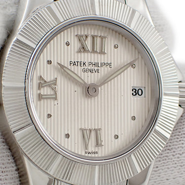 腕時計 パテックフィリップ PATEK PHILIPPE ネプチューン 4880/1A-011 クオーツ レディース メーカーOH済 ホワイト ローマン ドット デイト