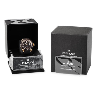 腕時計 エドックス EDOX ネプチュニアン オートマティック 80120-37RNNCA-NIR 自動巻き メンズ 未使用 ブラック ピンクゴールドPVD