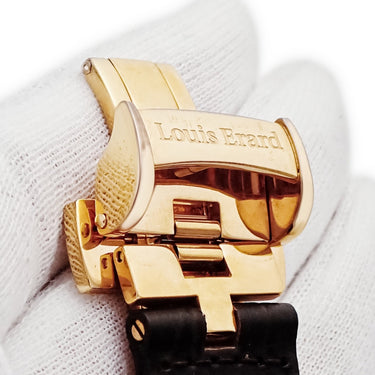 腕時計 ルイ・エラール LOUIS ERARD エクセレンス オートマティック 68233PR01.BRC03 自動巻き メンズ 新品同様 青針 デイト ローマン