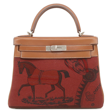 エルメス HERMES ケリー28 アマゾン 内縫い ルージュアッシュ×フォーブ ヴォーバレニア トワルクーベル 2WAYバッグ シルバー金具 ショルダー 馬 ウマ