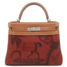 エルメス HERMES ケリー28 アマゾン 内縫い ルージュアッシュ×フォーブ ヴォーバレニア トワルクーベル 2WAYバッグ シルバー金具 ショルダー 馬 ウマ