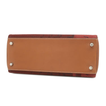 エルメス HERMES ケリー28 アマゾン 内縫い ルージュアッシュ×フォーブ ヴォーバレニア トワルクーベル 2WAYバッグ シルバー金具 ショルダー 馬 ウマ