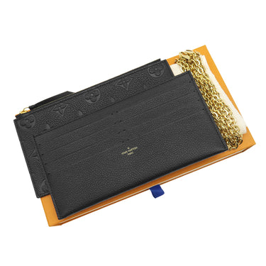 ルイヴィトン LOUIS VUITTON ポシェット フェリシー M82477 ブラック モノグラムアンプラント チェーンウォレット ゴールド金具