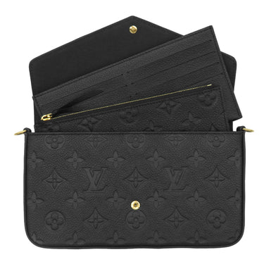 ルイヴィトン LOUIS VUITTON ポシェット フェリシー M82477 ブラック モノグラムアンプラント チェーンウォレット ゴールド金具
