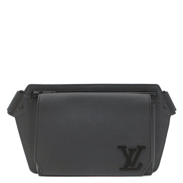 ルイヴィトン LOUIS VUITTON テイクオフ スリング M57081 ブラック グレインレザー ボディバッグ ブラック金具 黒 ウエストバック