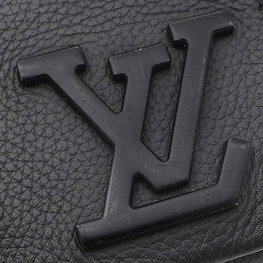 ルイヴィトン LOUIS VUITTON テイクオフ スリング M57081 ブラック グレインレザー ボディバッグ ブラック金具 黒 ウエストバック