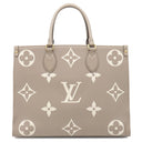 ルイヴィトン LOUIS VUITTON オンザゴー MM M45494 トゥルトレールクレーム モノグラムアンプラント バイカラーモノグラムアンプラント トートバッグ ゴールド金具 グレー 肩掛け