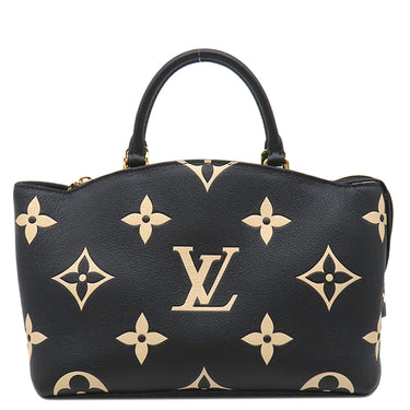 ルイヴィトン LOUIS VUITTON プティ パレ PM M58913 ノワール×ベージュ モノグラムアンプラント 2WAYバッグ ゴールド金具 黒 鍵欠品