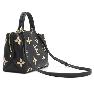 ルイヴィトン LOUIS VUITTON プティ パレ PM M58913 ノワール×ベージュ モノグラムアンプラント 2WAYバッグ ゴールド金具 黒 鍵欠品