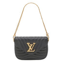 ルイヴィトン LOUIS VUITTON ニューウェーブ ミュルティ ポシェット M56461 ブラック カーフ 2WAYバッグ ゴールド金具 黒 LVロゴ チェーンショルダー
