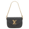 ルイヴィトン LOUIS VUITTON ニューウェーブ ミュルティ ポシェット M56461 ブラック カーフ 2WAYバッグ ゴールド金具 黒 LVロゴ チェーンショルダー